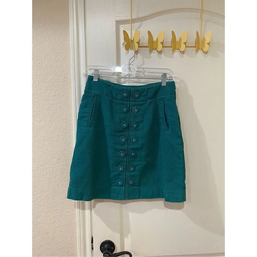 Vintage Anthropologie Skirt faux button size 0